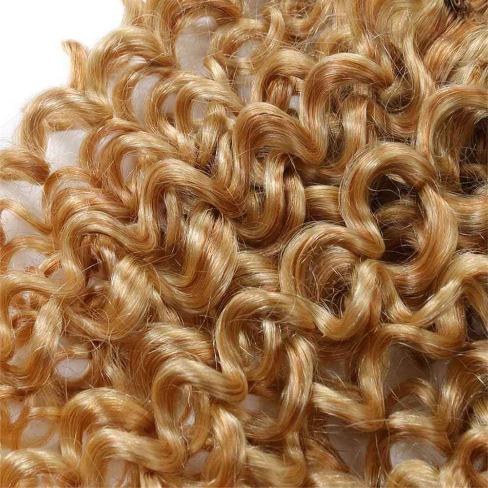 Giginger P27/613 Blonde Jerry Curly Human Hair Bundles 14 16 18 Inch Highlight Honey Blonde Jerry Curly Bundles 100% Unprocessed Raw Quick Weave Hair for Black Women