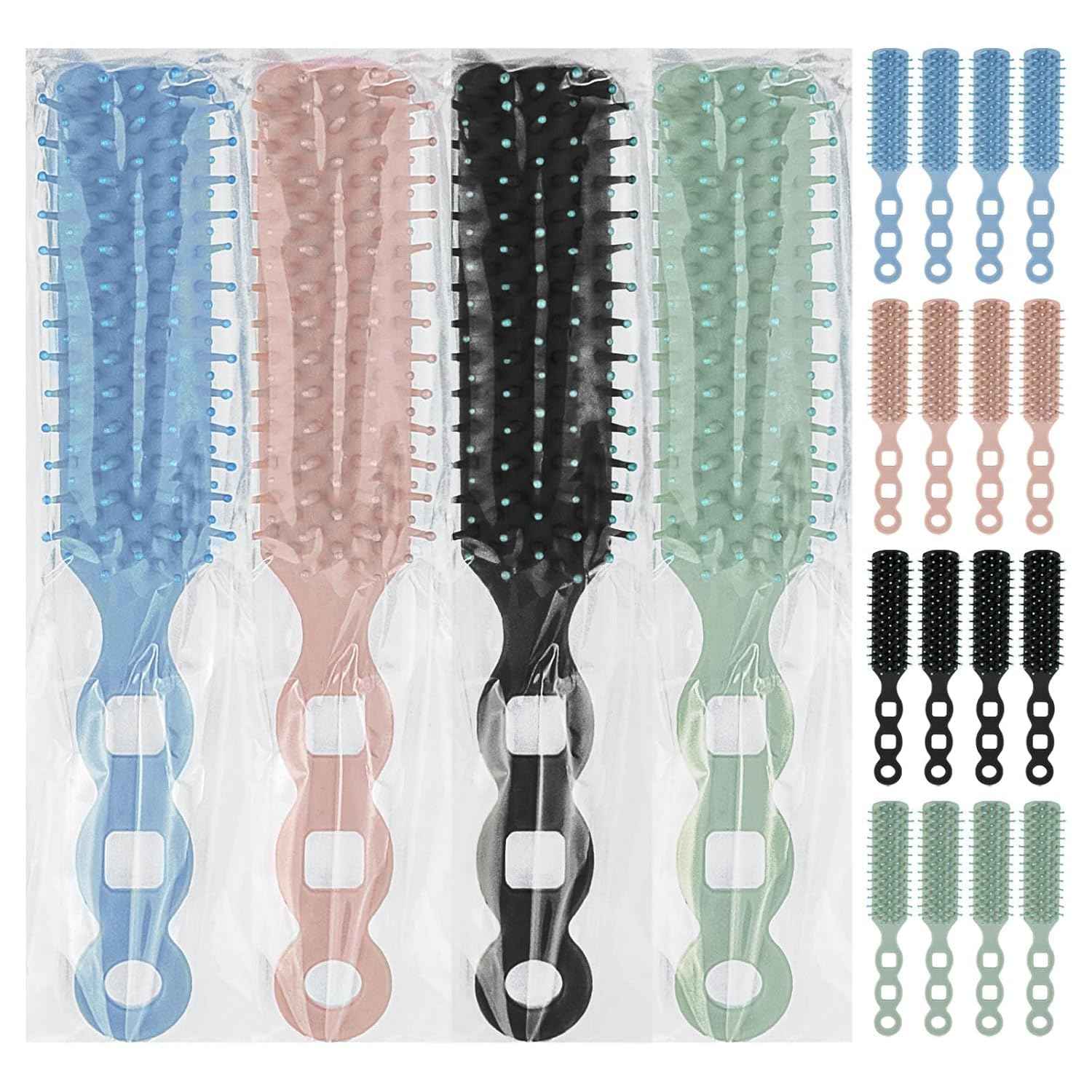 Gisdo Bulk Hair Brushes for Homeless, 200 Pieces Hair Brush Bulk for Curly Wavy Hair Blow Drying Styling Detangling Suitable for Shelter, Hotel(Colorful)