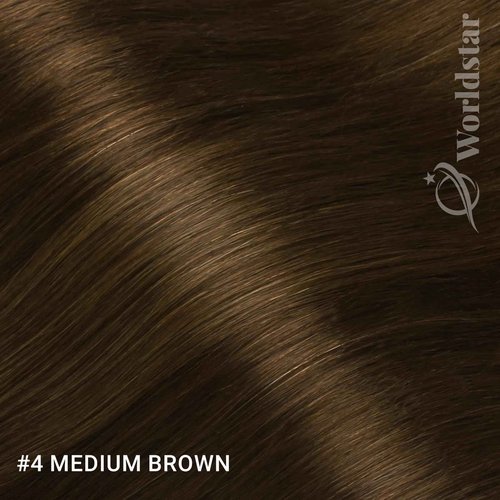 Worldstar Invisible Clip in Human Hair Extensions 18 Inch 130g 6pcs #4 Medium Brown Seamless Clip in Extensions Remy Hair Invisible PU Skin Weft Extensiones De Cabello Human (pu#4-18）