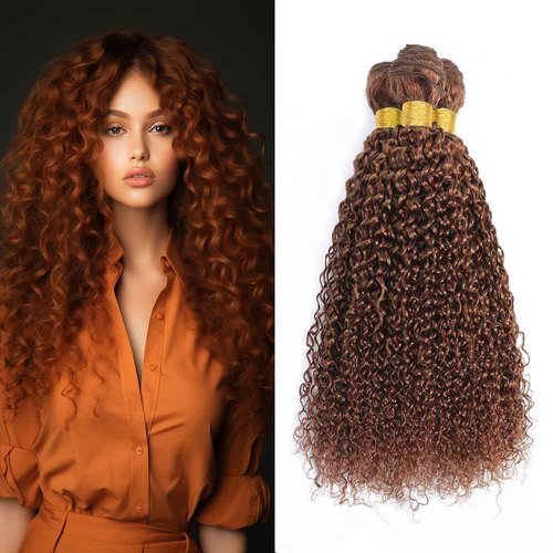 Light Brown Bundles Color 30 Human Hair Kinky Curly Bundles 30 30 30 inch Double Weft Brazilian Virgin Brown Kinky Curly Human Hair Extensions
