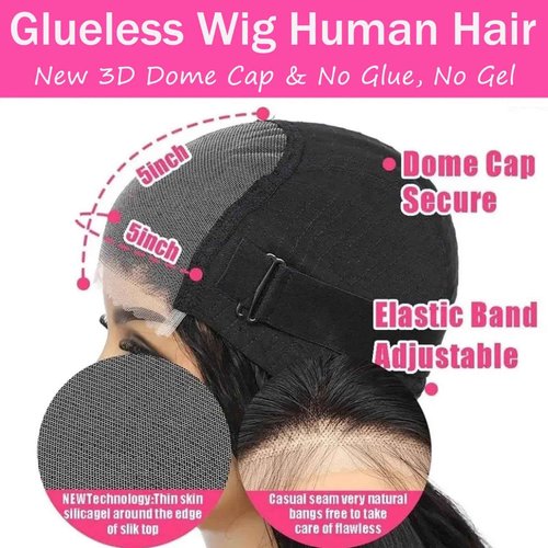 VRBest Body Wave Glueless Wear and Go Wigs Human Hair Pre Cut PrePlucked 5x5 Hd Lace Closure Wigs Human Hair 180 Density Natural Blackcolor 30 inch