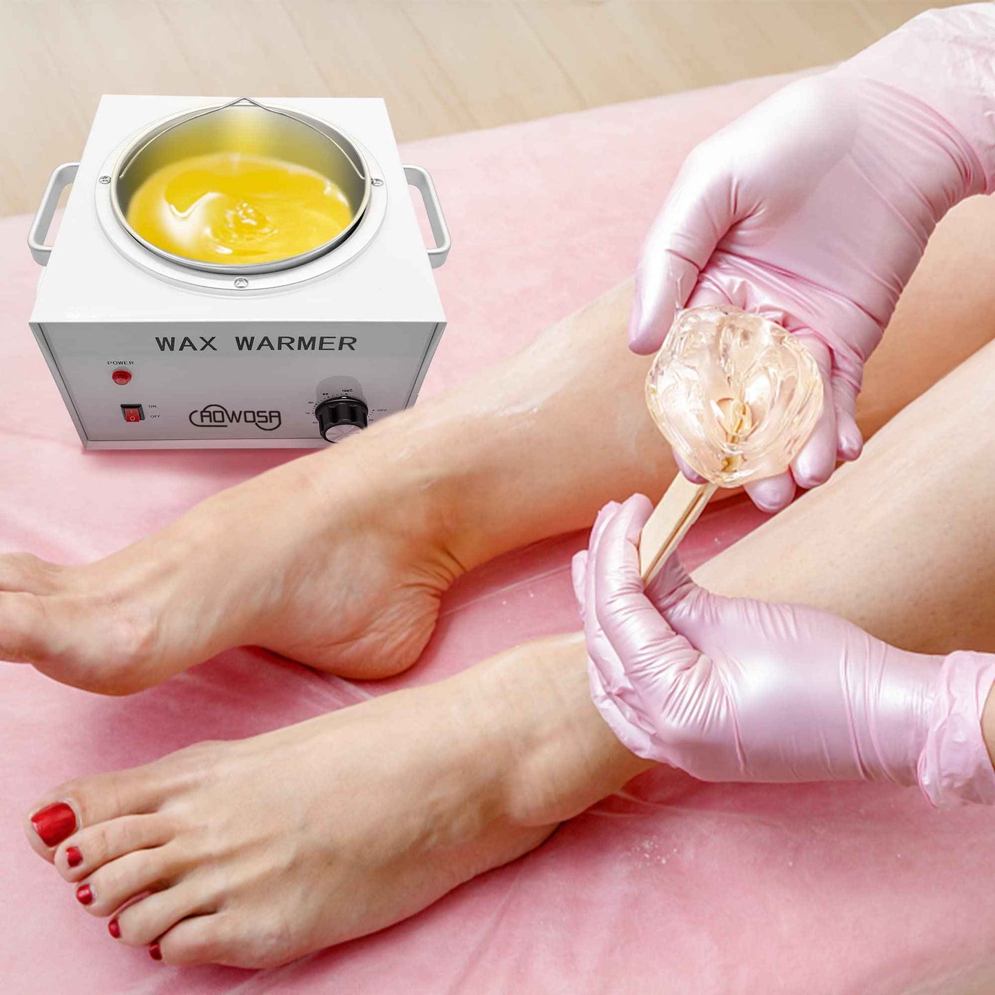 Large Single Wax Warmer Professional 3L Electric Wax Heater Machine Hold 5.5 Lbs Wax for Hair Removal, Large Wax Pot Paraffin Facial Skin Body SPA Salon Equipment with 100 Wax Sticks