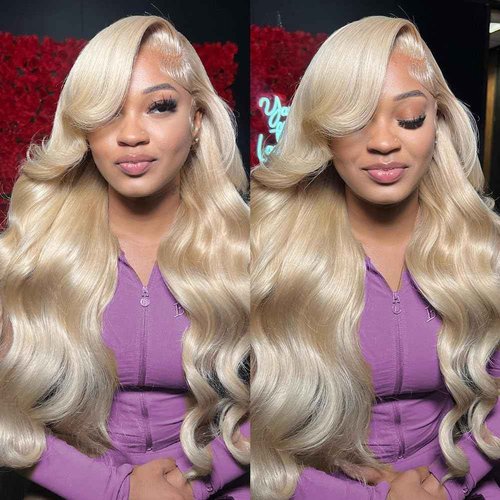 NIHAOWIG 26 Inch 613 Lace Front Wig Human Hair 200 Density Blonde Wig Human Hair Body Wave 13x6 HD Lace Front Wigs Human Hair Pre Plucked 613 Lace Frontal Wig for Women