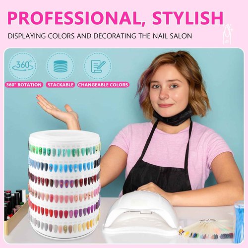 Nail Polish Display Book 300 Colors, Professional Nail Color Display Show Nails Sample Book (CS300)