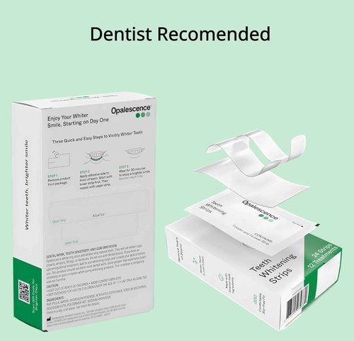 Opalescence Teeth Whitening Strips (24 Treatments) Hydrogen Peroxide Formula 10% – Enamel Safe – Comfortable Slip Free - Teeth Bleaching - Sensitivity Free - Plus Toothbrush- 6050-2T
