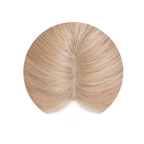 viviaBella Hair Toppers no Bangs, Natural-Looking Clip in Real Human Hair Toupee for Women with Thinning Hair Hand-tied Mono Swiss Lace Base Big Coverage 12 Inch Hairpieces (613-10-14H, 4.7"X4.3")