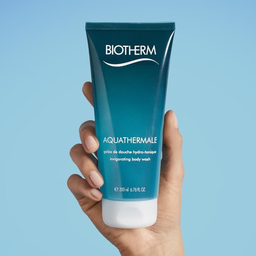 Biotherm Aquathermale Invigorating Body Wash, an Invigorating Shower Gel Suitable for Dry and Sensitive Skin, with Pure Thermal Water and Biotech Plankton for Fresh, Supple and Soft Skin, 6.8 Fl. Oz.