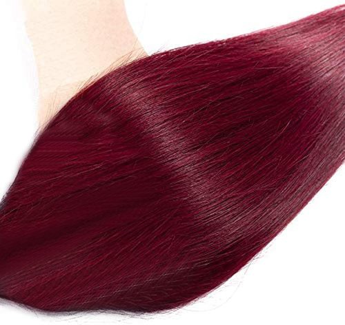 Xddnamei Brazilian Virgin Human Hair Bundles Burgundy 99J Straight Wave Bundles Human Hair 18 20 22 inch Unprocessed Brazilian Wine Red Quick Weave Hair for Black Women