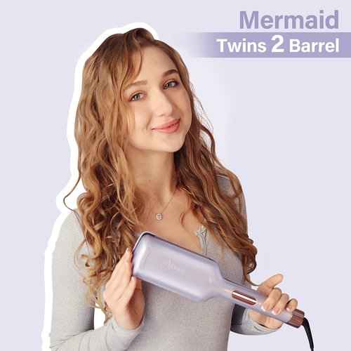 Aima Beauty One Step Hair Dryer and 32mm (1.25") Aima Beauty Twins Mermaid Hair Waver Bundle