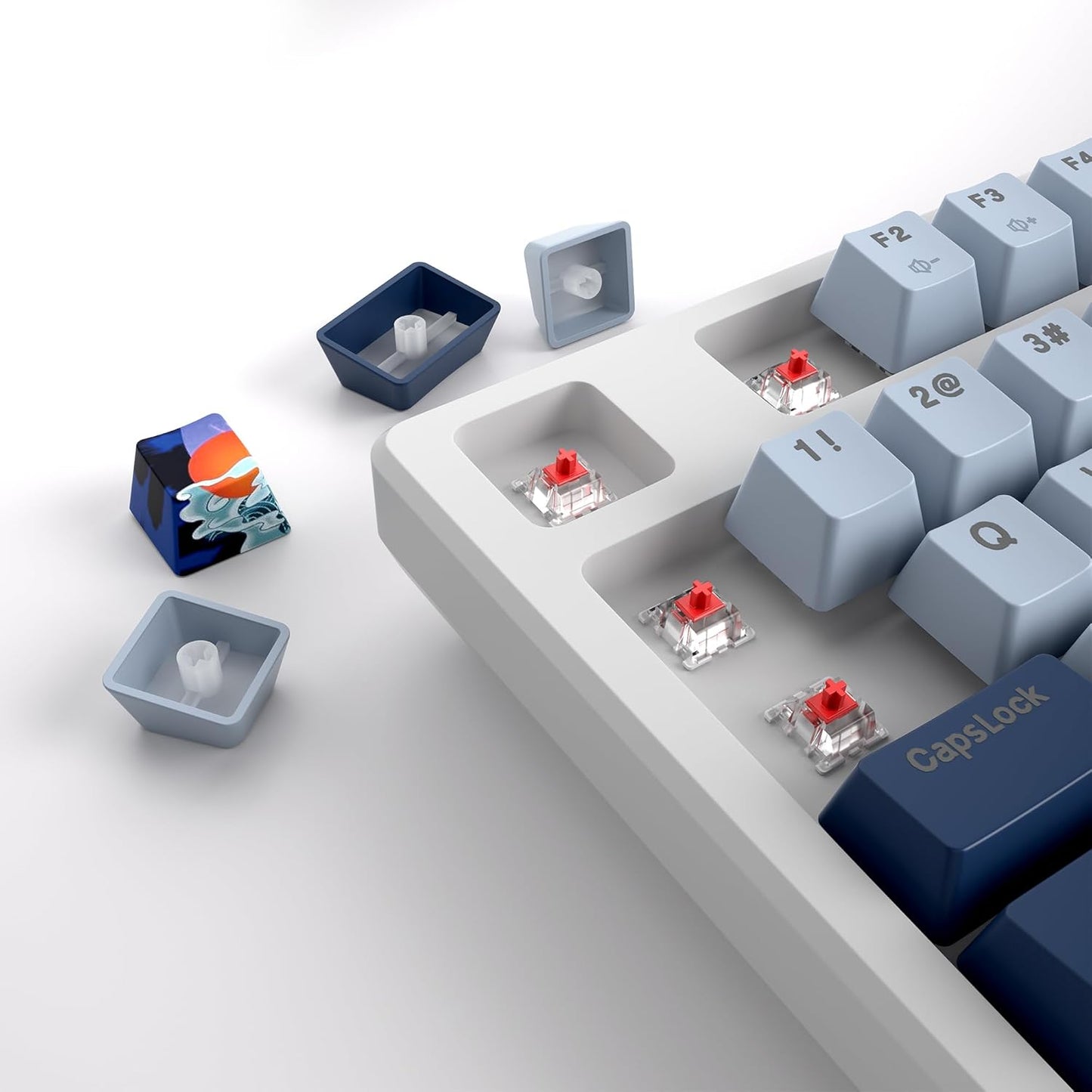 60 Percent Gaming Keyboard Mechanical with Linear Red Switch, 65% Wired Ultra-Compact Mini Keyboard Rainbow with PBT Keycaps for Ps4/Ps5/Xbox(68 MonsterB)