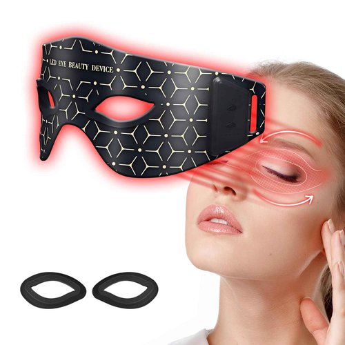 Red Light Therapy for Eyes, 5 Modes LED Eye Mask for Skin Rejuvenation, Anti-Aging, Boost Collagen, Under Eye Red Light Therapy Device for Dark Circles, EyeBags, Wrinkles