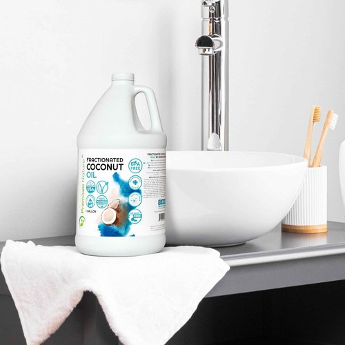 Fractionated Coconut Oil for Massage Cold Pressed Best Carrier for Essential Oils Mixing for Women Dry Skin Moisturizer for Body and Hair 1 Gallon Bottle Bulk Size