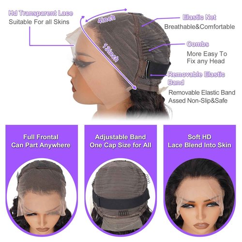 CITY GIRL Deep Wave Lace Front Wigs Human Hair Pre Plucked 13x4 Hd Transparent Lace Frontal Deep Curly Wet And Wavy Human Hair Wig For Women 200 Density 26 Inch