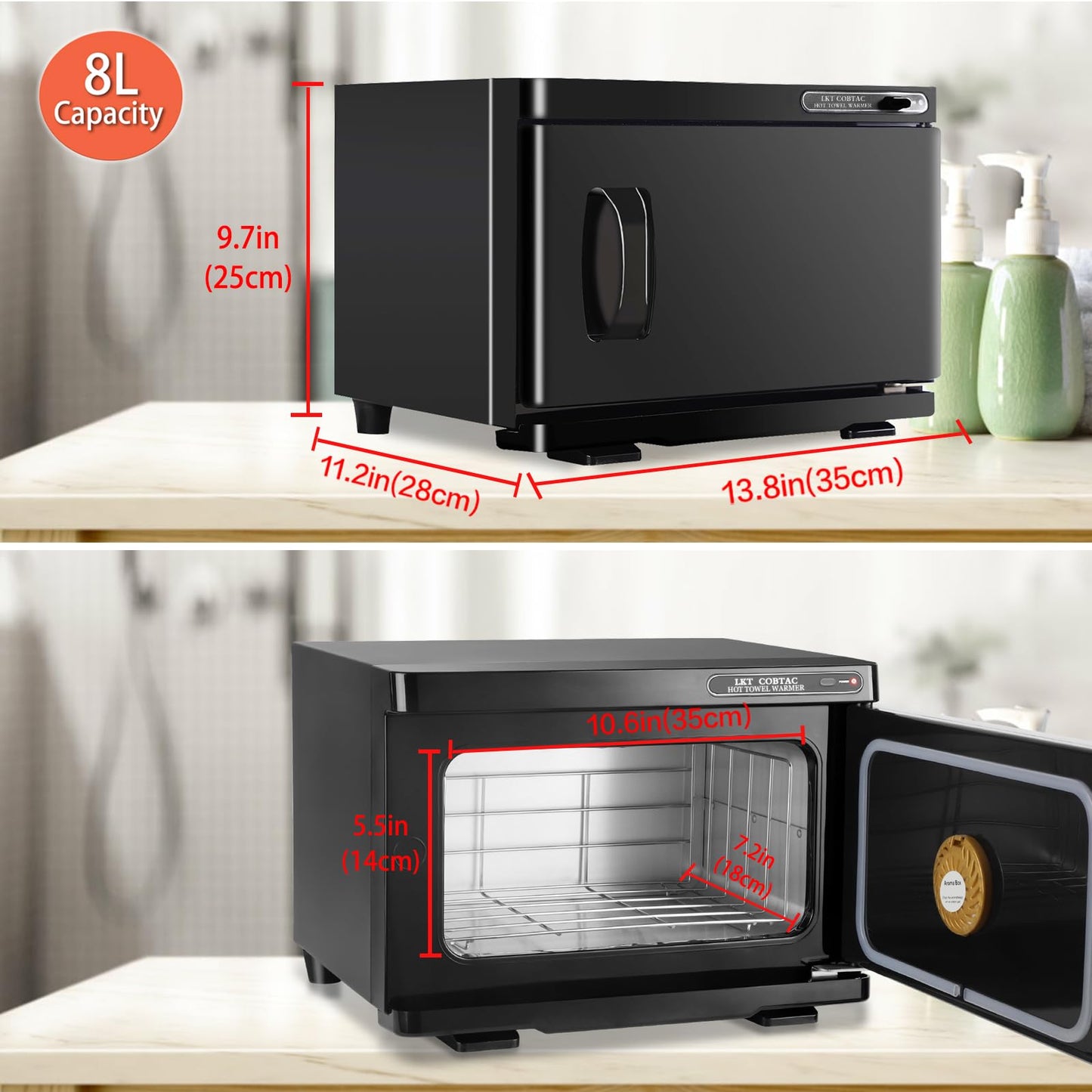 LKT COBTAC Hot Towel Warmer,Medium Towel Warmer Cabinet,Spa Hot Towel Caddy for Facial (8L Capacity)