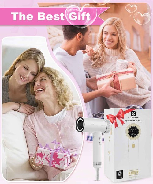 High-Speed Ionic Hair Dryer: 160000 RPM Brushless Motor Fast Drying Low Noise Thermo-Control Hairdryer,500 Millions Negative Ionic Care Blow Dryer Travel with Magnetic Diffuser & Nozzle