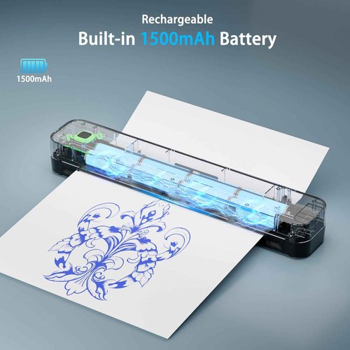 Tattoo Stencil Printer, Bluetooth Tattoo Printer with Super Slime Design,Portable Tattoo Machine, Tattoo Transfer Printer, Compatible with Android, iOS, Windows, MacOS, Support Mobile & PC (Black)