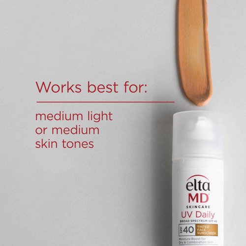 EltaMD UV Daily Tinted SPF 40 Face Sunscreen Moisturizer with Zinc Oxide, Tinted Daily Face Moisturizer with SPF, Sunscreen for Dry Skin,1.7 oz Pump (Pack of 2)