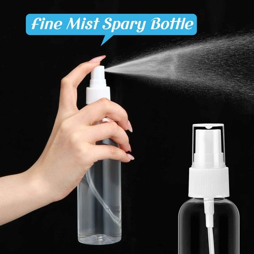 Tanlade 100 Pcs 8 oz Empty Spray Bottles with Pump Spray Cap Refillable Clear Plastic Misting Bottles Fine Mist Bottle for Hair Essential Oils Beauty Products Cleaning Travel(White)