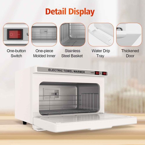 StateRiver Towel Warmer Cabinet, 16L Professional Hot Towel Warmer Heating Use for SPA, Massage, Salon, Barber and Home - White