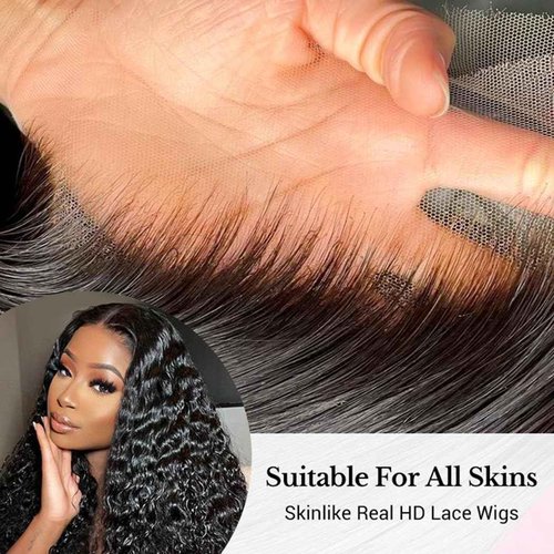 13x6 Lace Front Wigs Human Hair HD Lace Front Wigs Human Hair Pre Plucked Afro Kinky Curly Human Hair Wigs for Women 180% Density 4b/4c Glueless Wigs Human Hair for Women 16 inch
