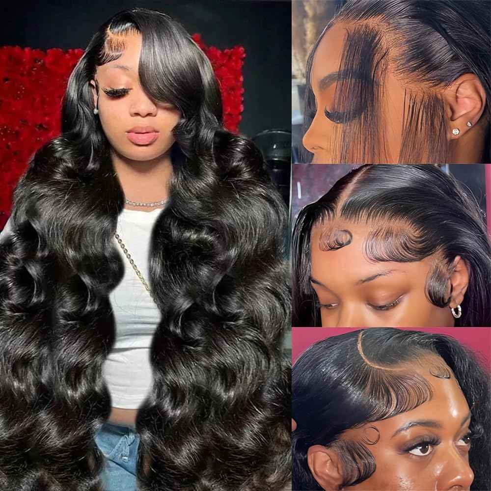 30 Inch HD Lace Front Wigs Human Hair Wigs for Black Women 13x6 Lace Front Wigs Body Wave Lace Front Wigs Human Hair Glueless Wigs Pre Plucked Transparent Lace Wigs