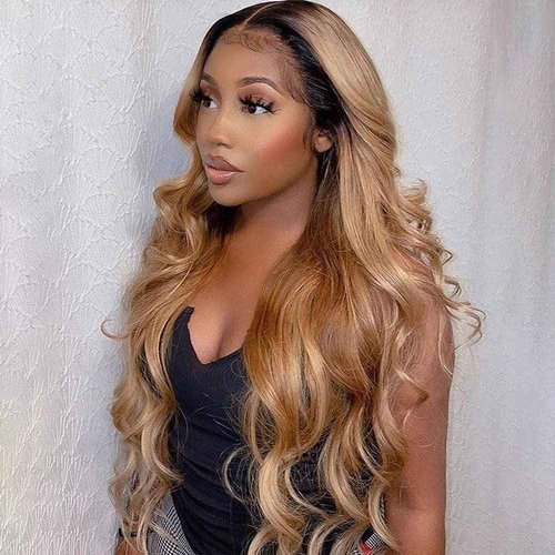 REMY Hair Ombre Brown Brazilian Virgin Human Hair Bundles Long Straight Hair Bundles For Women Dark Roots 3 Tone Color Bundles T1B/4/27 Hair Double Weft 26inch