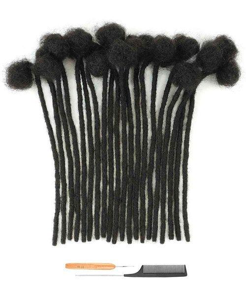 Cypsin 10inch 60 Strands 100% Human Hair Loc Extensions, 0.6cm Width Full Handmade Dreadlock Extensions Human Hair for Men Women Kids, Permanent Dread Extensions Can Be Dyed Bleached Curled(Natural Black)