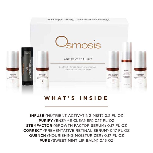 Osmosis Age Reversal Skincare Deluxe Kit, 6 Piece Introductory Anti-Aging Skin Care Regimen, Healthy, Youthful Glow, Travel Size