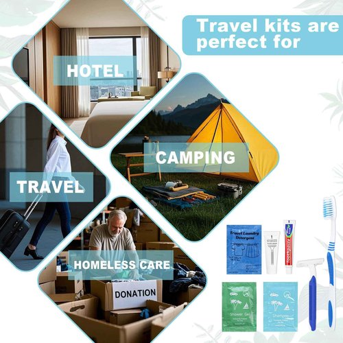 skourvut Bulk Hygiene Kits Travel Size Toiletries,Homeless Kit for Homeless,Toiletry Kits Homeless Bulk for Women,Men,Travel,Charity and Hotel100