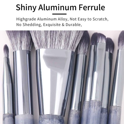 ENZO KEN Natural Purple Badger Hair Makeup Brushes Set Professional, Walnut Makeup Brush Set with Case, Cosmetic Brushes Makeup Set, Natural Makeup Brushes, Natural Bristle Makeup Brushes - ShuiMo