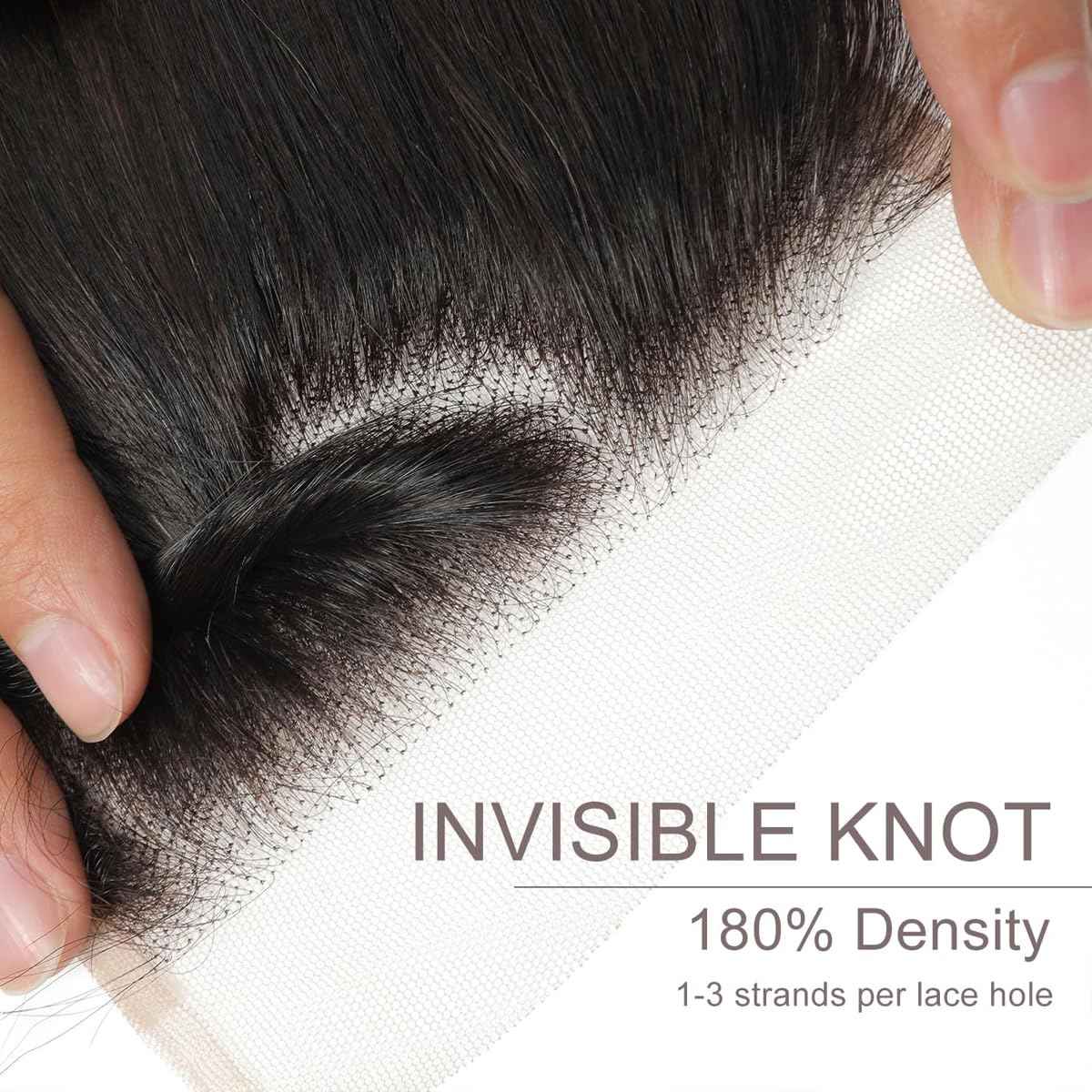 13x 4 Kinky Curly Human Hair 13x4 Full Lace Frontal Closure Free Part Ear to Ear 20 Inch Naturl Black Bleached Knots Natural Black 180% Density (13x 4 Kinky Curly, 20 inch)