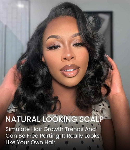 Bouncy Loose Wave Wig Human Hair Wigs for Black Women Glueless Wig Human Hair Pre Plucked Pre Cut 6X5 Loose Body Wave Lace Front Short Bob Wig Ready to Wear Wigs Glueless Human Hair