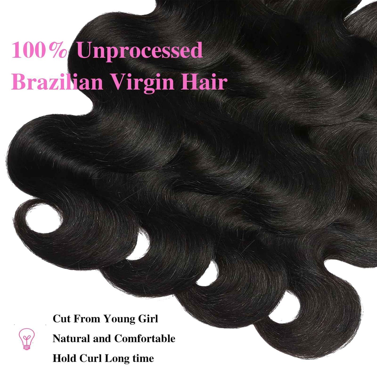 22 24 26 Inch Body Wave Bundles Human Hair 12a Human Hair Bundles 100% Unprocessed Brazilian Virgin Hairfor Black Women Natural Color