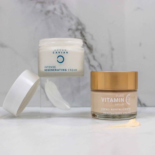 Noche Y Dia Day & Night Moisturizing Bundle - Vitamin C Face Cream & Caviar Face Cream