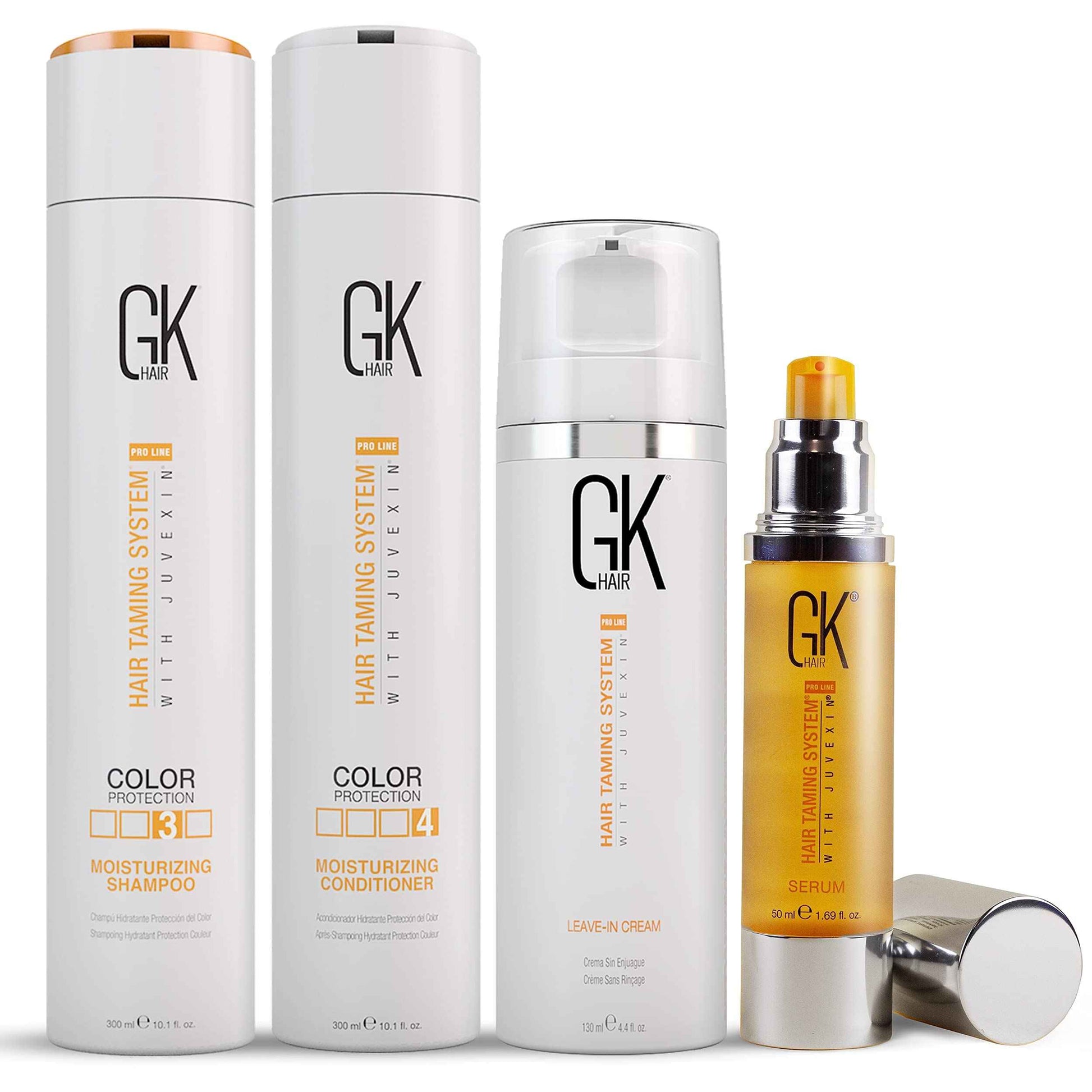 GK HAIR Global Keratin Leave in Conditioner Cream For Detangling Smoothing Strengthening 130ml - rgan Oil Hair Serum-Moisturizing Shampoo and Conditioner Set