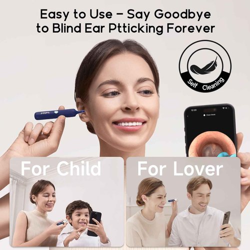 Ear Wax Removal Tool Camera, BEBIRD Visual Earwax Cleaner with Cleaning Kit as Spade/Spoon/Pick/Tweezer Clean Ears for Family, Ear-Scope Otoscope Wireless WiFi Connect