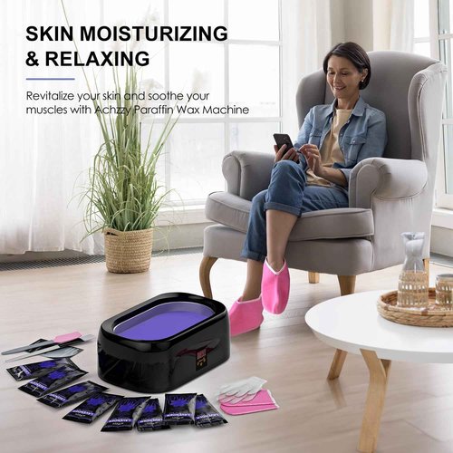 Achzzy 4000ml Paraffin Wax Machine for Hand and Feet - Professional Wax Warmer with 200W Thermal Core, LED Real-time Temp Control & 167°F Rapid Melting, Intense Hydration with Hand Wax Paraffin Bath