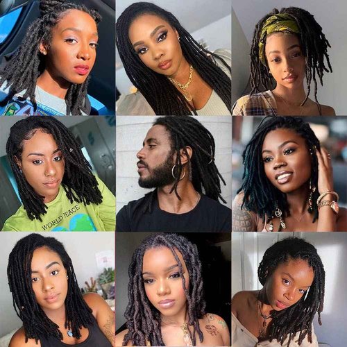 6 Inch 100 Strands Loc Extensions Human Hair 100% Handmade Permanent Dreadlock Extensions for Women Men Can Be Curled and Bleached Loc Extension with Needle(width 0.6cm natrual color)