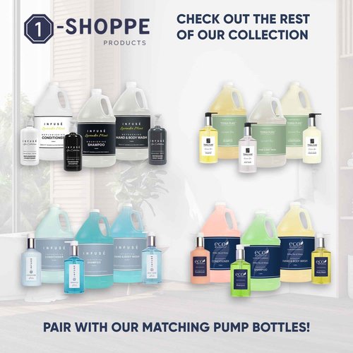 Terra Pure Infuse Hotel Shampoo | 1 Gallon | Designed to Refill Soap Dispensers (Set of 4)