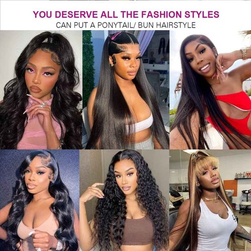 Lemoda 13x4 Straight Lace Front Wigs Human Hair 200% Density 16 Inch Straight Wig 13x4 HD Lace Human Hair Wigs for Women Glueless Black Wigs Virgin 15A Straight Hair Outlet Deal Wigs Pre Plucked