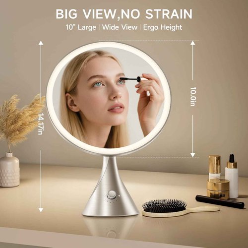 METUEGO Lighted Makeup Mirror with Magnification Electric Plug in, 7X Magnifying Lighted Vanity Makeup Mirror with Led Lights