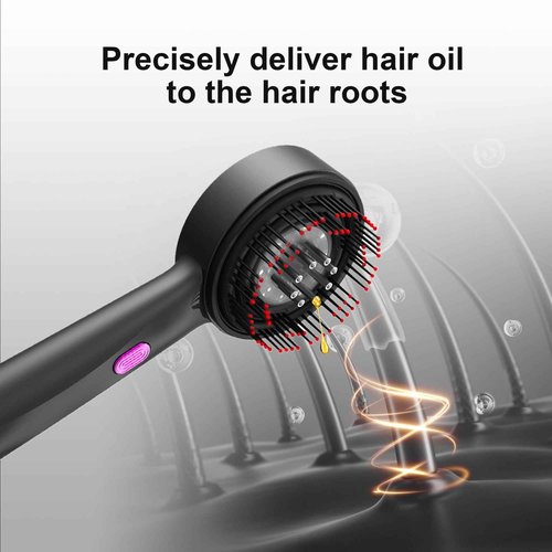 XDMOOS Red Light Dot Scalp Massager - 72-Point Vibration Comb for Hair Care, 3 in 1 Hair Oil Applicator,ipx7 Waterproof Scalp Oil Applicato,Rechargeable Home Use Device with Safety Indicator（Black）