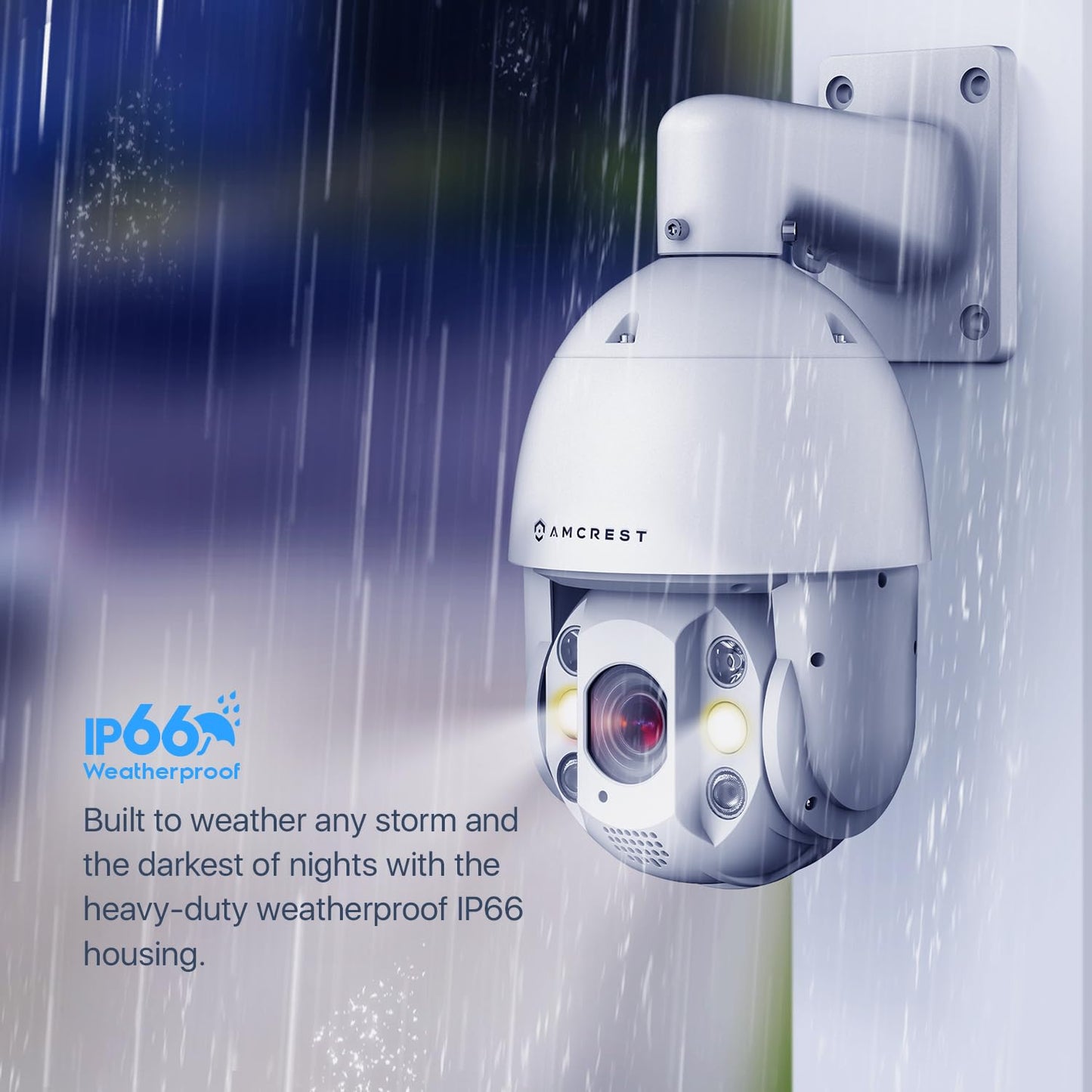 Amcrest 4MP Outdoor PTZ POE+ 802.3at AI IP Camera Pan Tilt Zoom (Optical 25x Motorized), Face Detection, High Speed Auto Tracking, Video MetaData Monitoring, 492ft IR Night Vision, IP4M-1093EW-AI