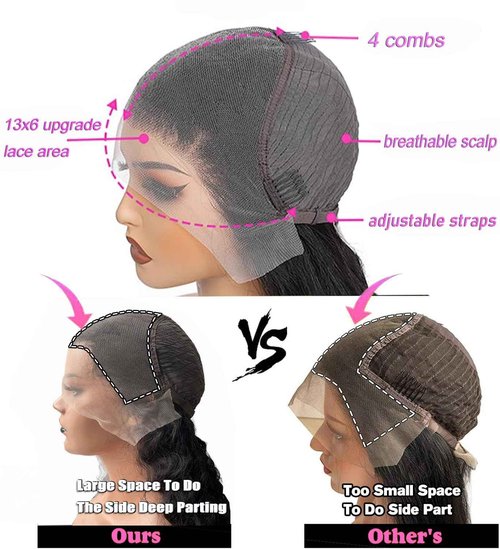 Leximi 18 Inch Deep Wave Lace Front Wigs Human Hair 13x6 HD Lace Frontal Wigs Human Hair Pre Plucked Deep Curly Lace Front Wigs For Women