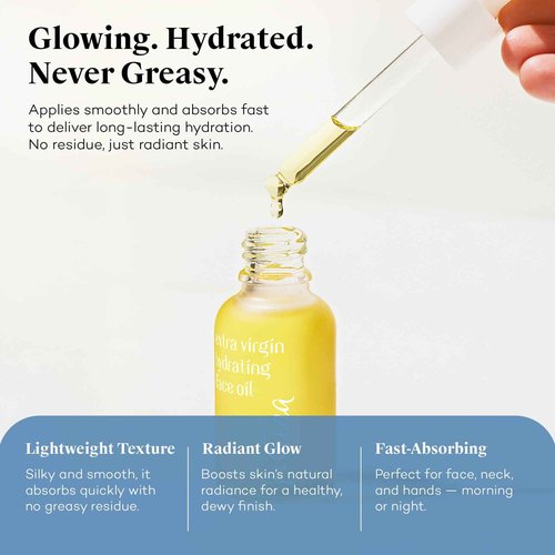 Kosterina - Extra Virgin Hydrating Face Oil – Absorbent and Lightweight, Gentle Hydrating Formula, Promotes Youthful Skin | 1oz (30 ml)