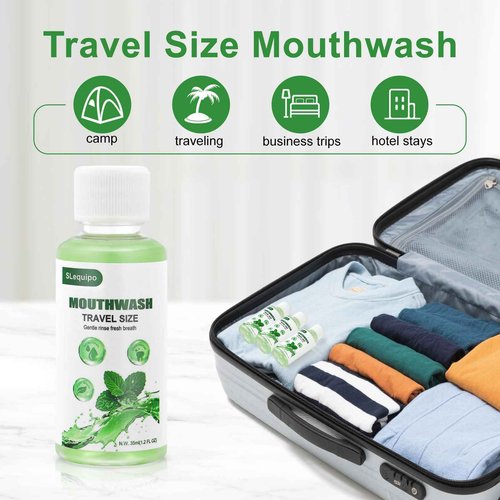 Travel Size Mouthwash Bulk Mini Fresh Mint Portable Mouthwash Individual Bottles 35ml/1.2fl oz for Travel Toiletry Kits (200)
