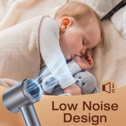 VivaEase Hair Dryer, 1400W Professional High Speed Hairdryer for Fast Drying, 500 Million Negative Ionic Hair Dryer, 3 Speeds and 5 Temps with HD Display, Low Noise Blow Dryer for Home Salon