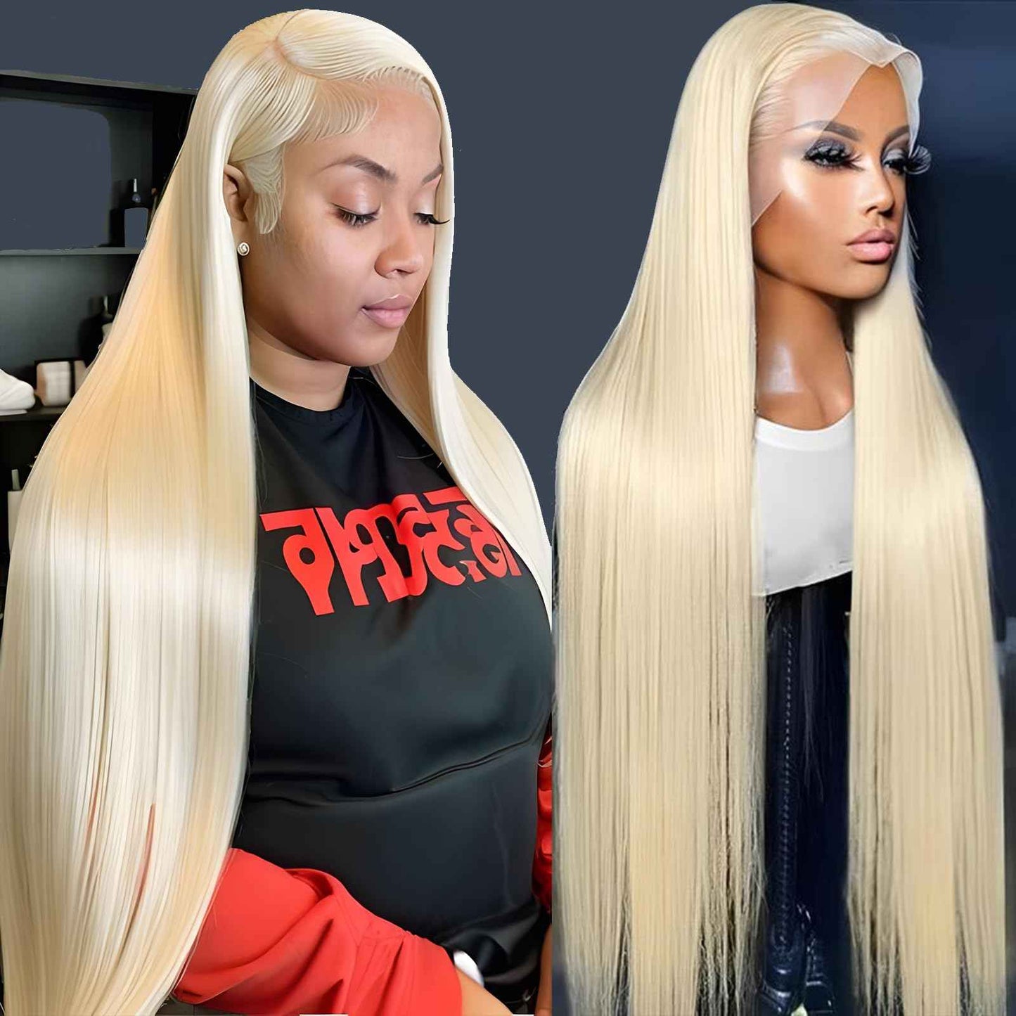 MYDIVA 613 13x6 Lace Front Wig Human Hair Straight Blonde Lace Frontal Wig Pre Plucked With Baby Hair 180% Density 20 Inch