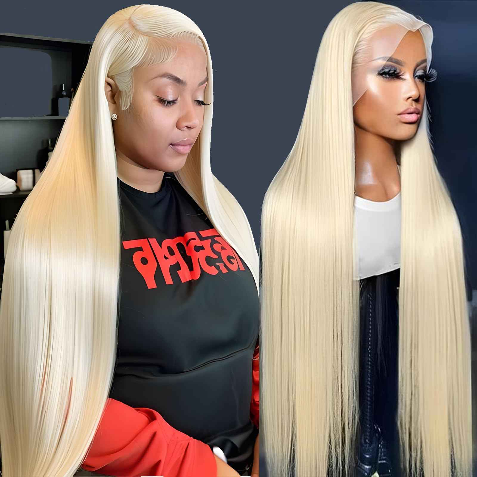 MYDIVA 613 13x6 Lace Front Wig Human Hair Straight Blonde Lace Frontal Wig Pre Plucked With Baby Hair 180% Density 20 Inch