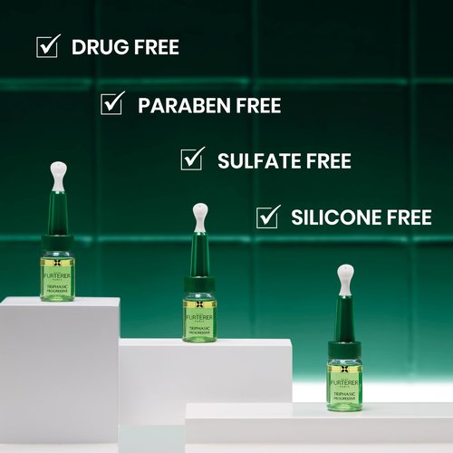 Rene Furterer Triphasic Progressive Concentrated Serum for Hereditary, Hormonal Thinning Hair - Drug-Free - Receding Hairline - Leave-In - Sulfate, Paraben, Silicone-Free - 8 ct., 30-Day Supply